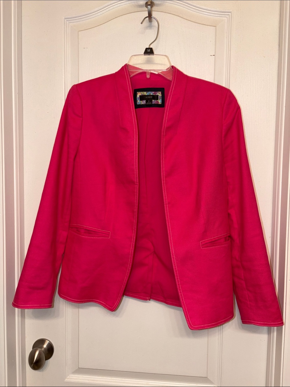 J. Crew Vibrant Pink Open-Front Blazer